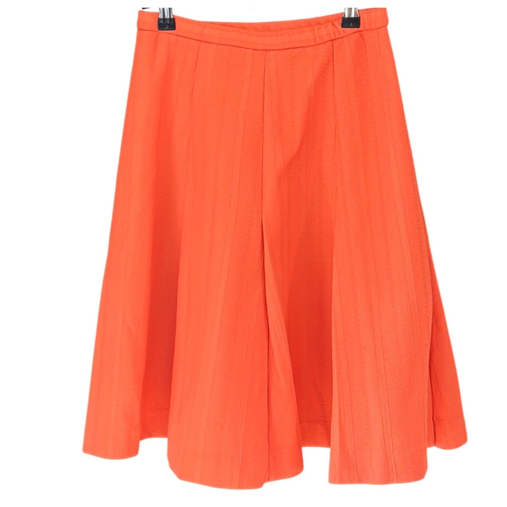 Vintage Jantzen Orange A-Line Skirt Retro Mod Textured Knit Fallcore Halloween